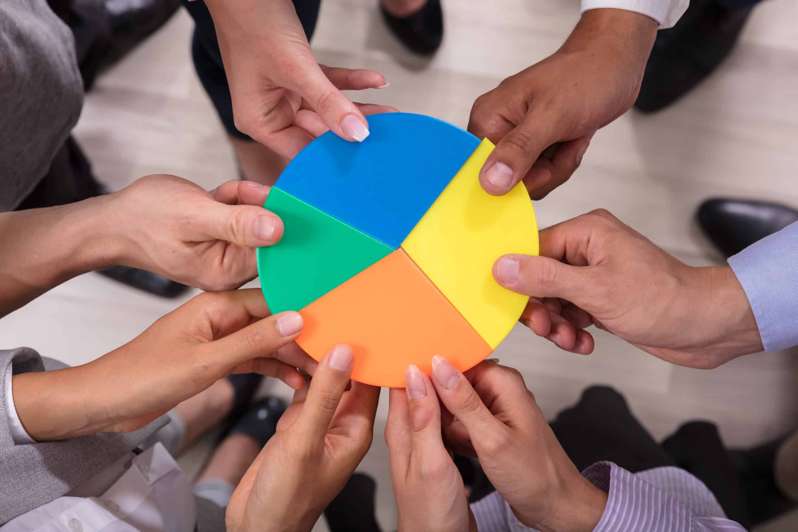 E-commerce Email Marketing - Business people Holding Pie Chart