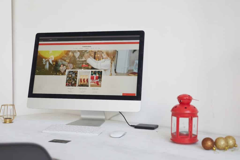 A computer screen with a website's homepage displayed.